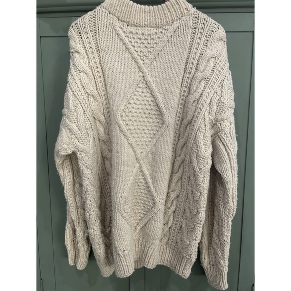 Nature Company 100% Wool Vintage Fisherman Chunky Cable Knit Sweater Size‎ L - Picture 6 of 11